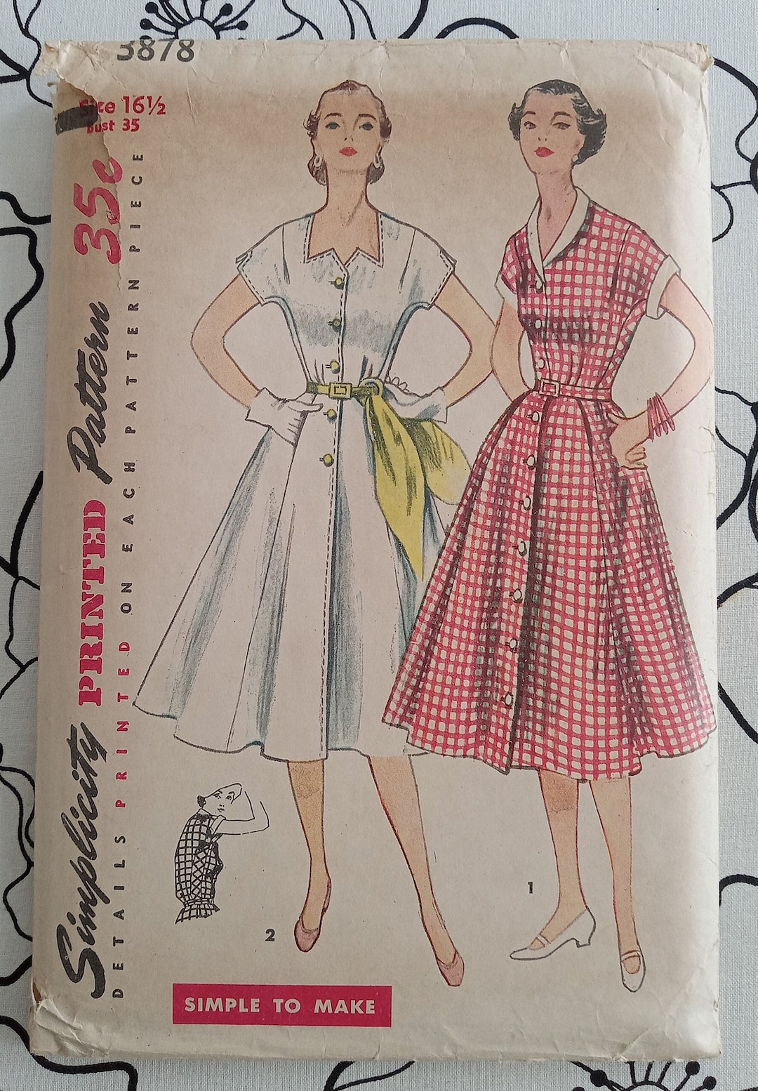 Simplicity Pattern R11878 Vintage Simplicity 3878, Dress Pattern, UC/FF - Etsy