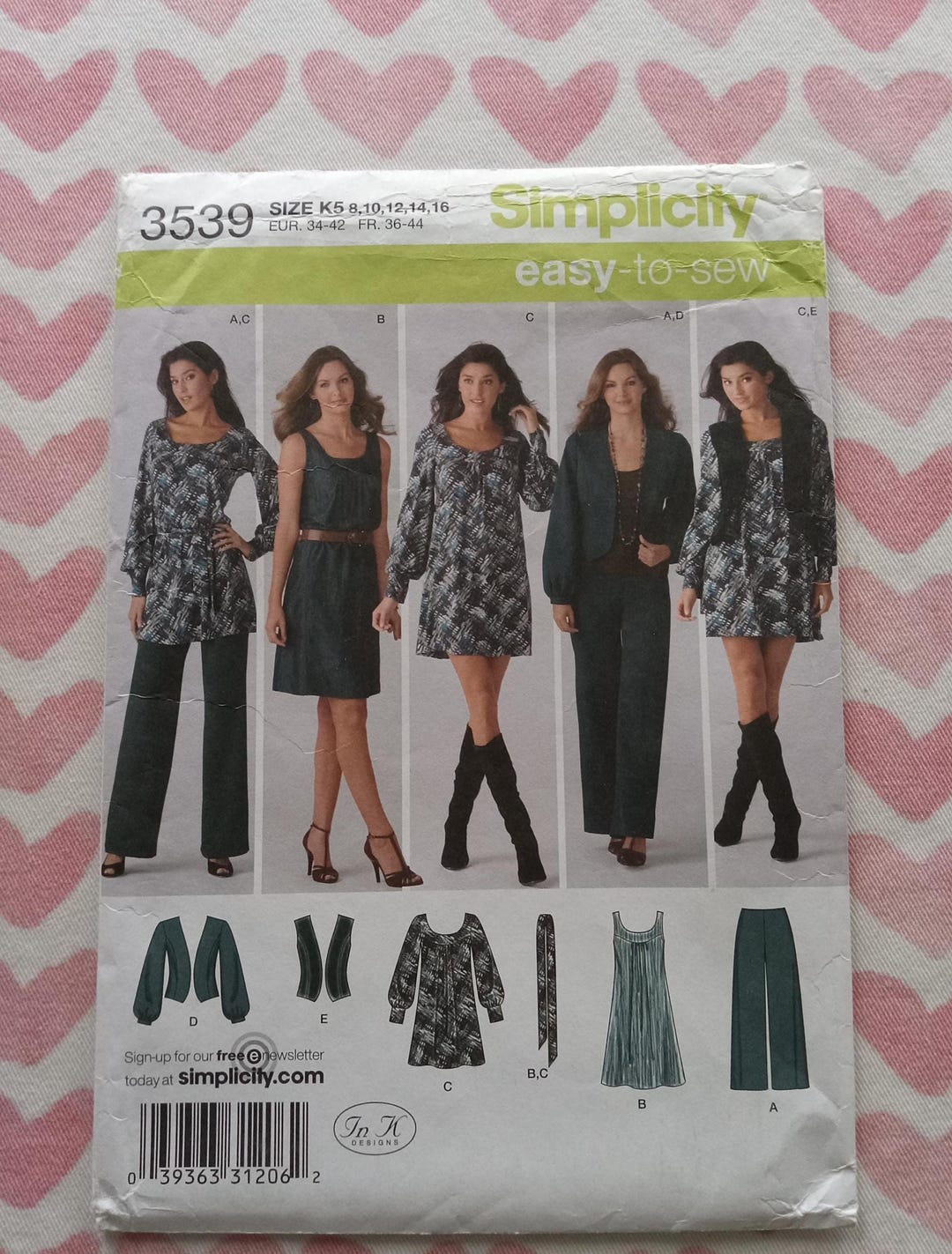 Simplicity 3539, in K Designs Patterns, UC/FF - Etsy