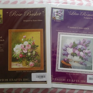 Kustom Krafts, Florals Counted Cross Stitch books, Deadstock