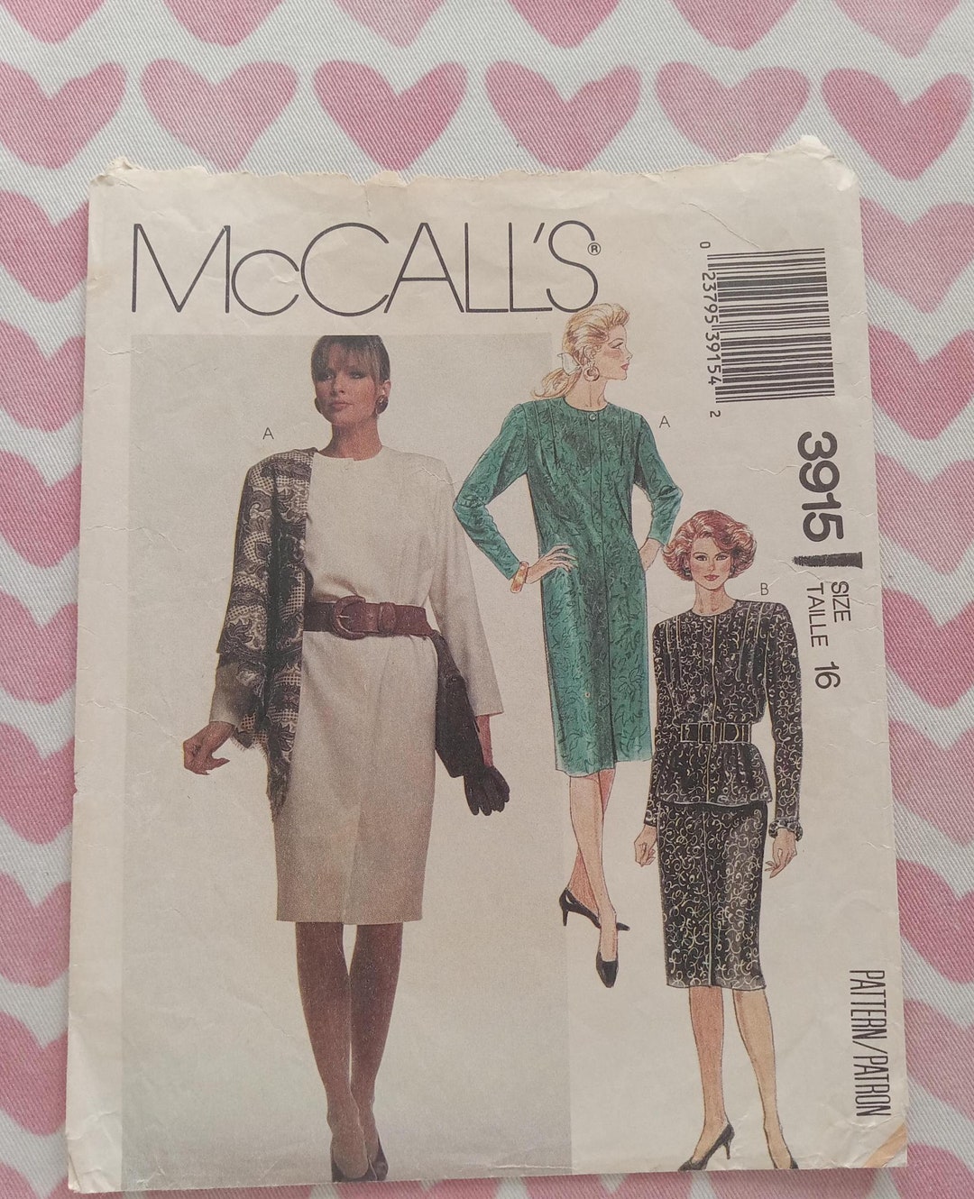 Patrón de vestido vintage McCalls 3915, talla grande, P/C - Etsy México, image size:1080x1330