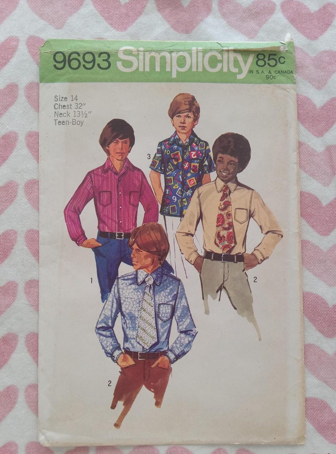 Vintage Simplicity 9693, Teen Boys Shirt Pattern, UC/FF - Etsy