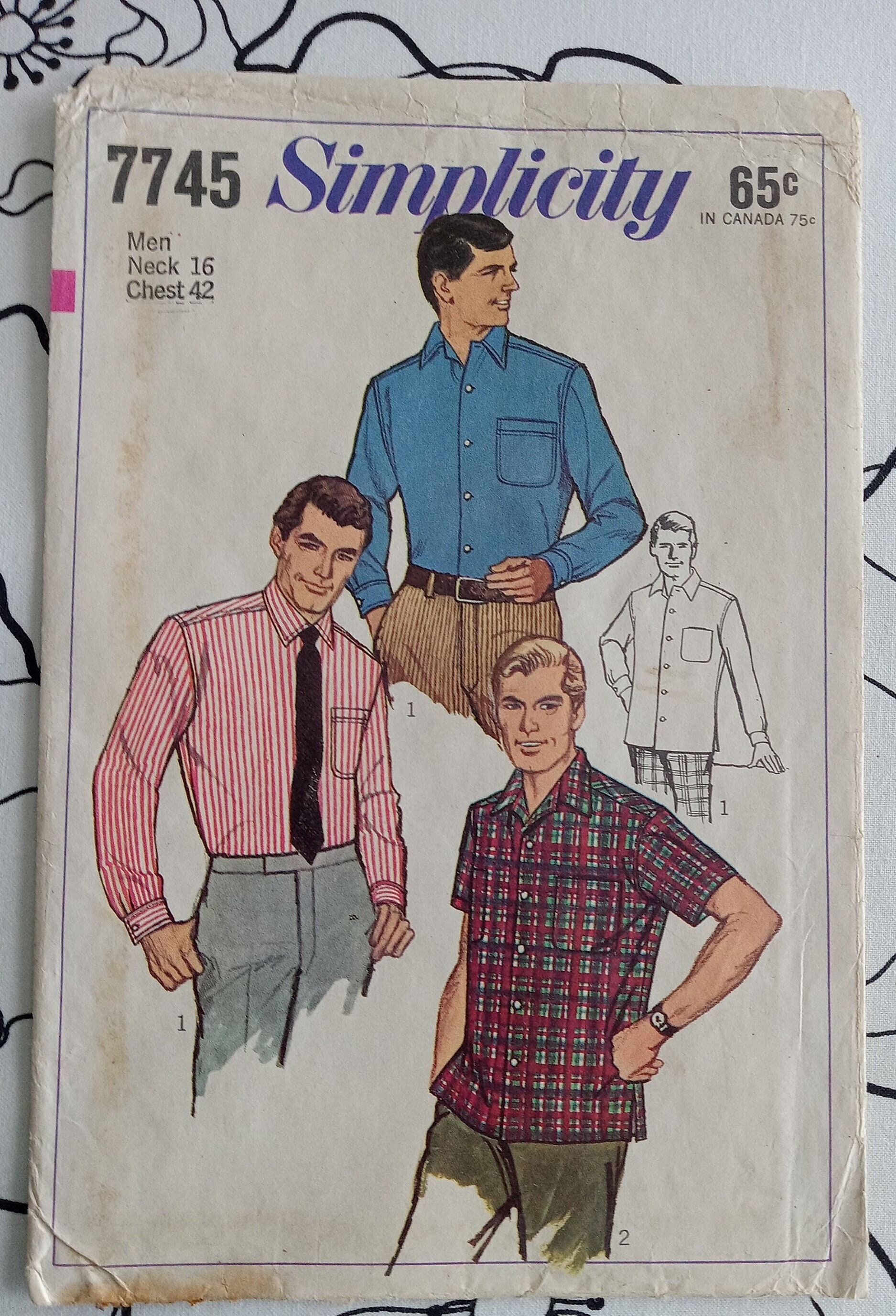 Vintage Simplicity 7745, Mens Shirts Pattern, UC/FF - Etsy
