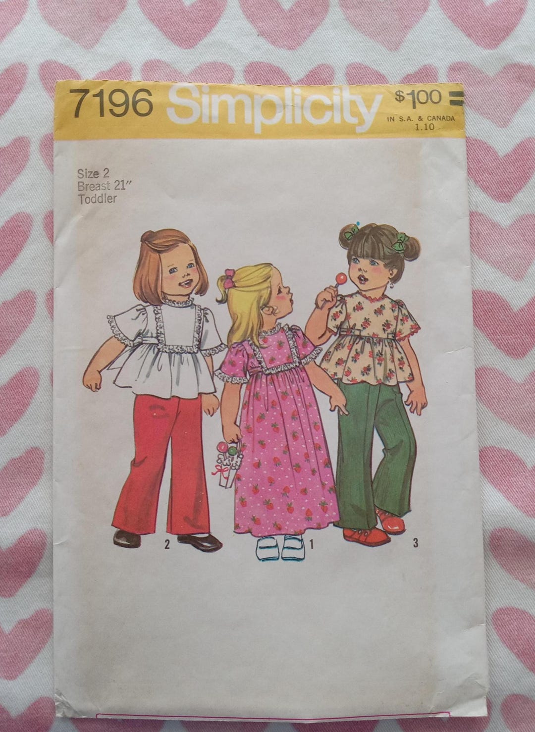 Vintage Simplicity 7196, Toddler Seperates Pattern, UC/FF - Etsy