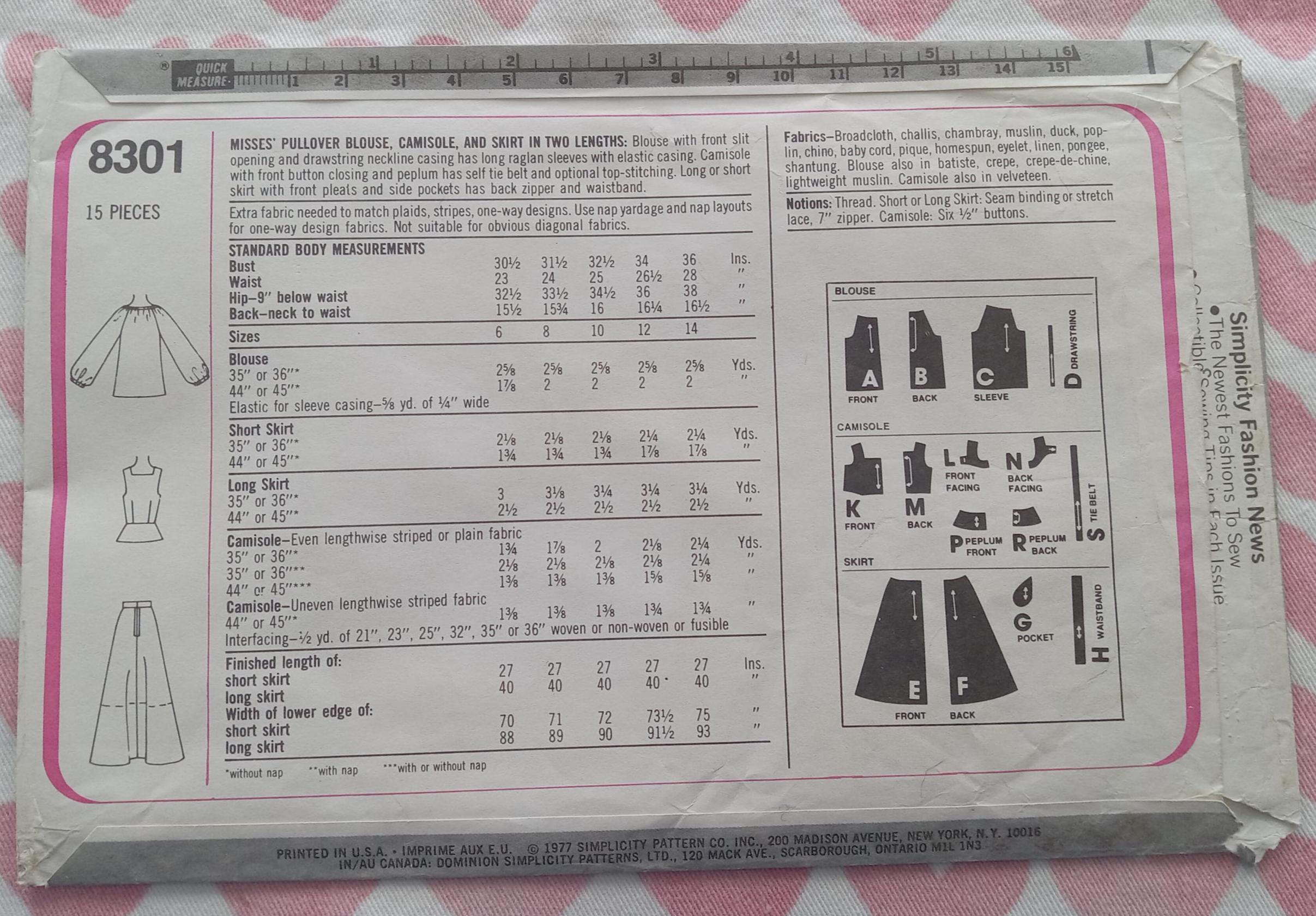 Vintage Simplicity 8301, Folkwear Style Seperates Pattern, UC/FF - Etsy