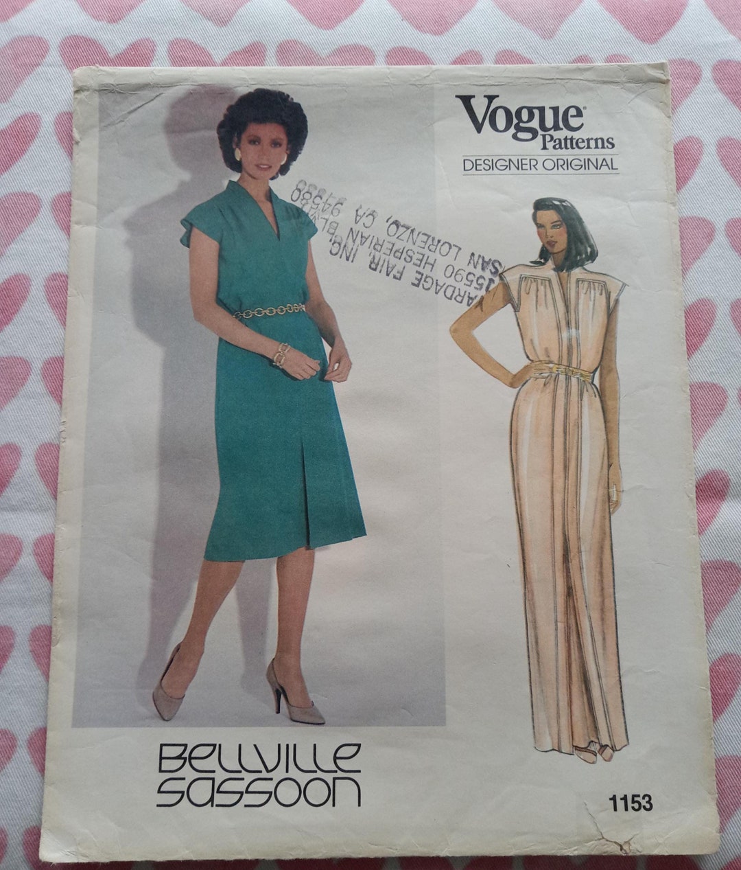 Vintage Vogue 1153 Bellville Sassoon Gown Pattern UC FF Etsy