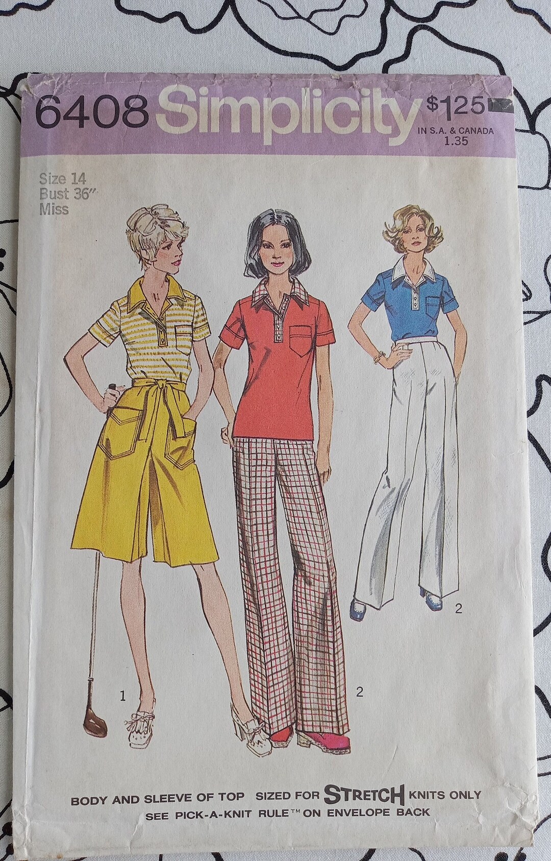 アンティークキルト Vintage Simplicity 6408, Stretch Knits Pattern, UC/FF - Etsy