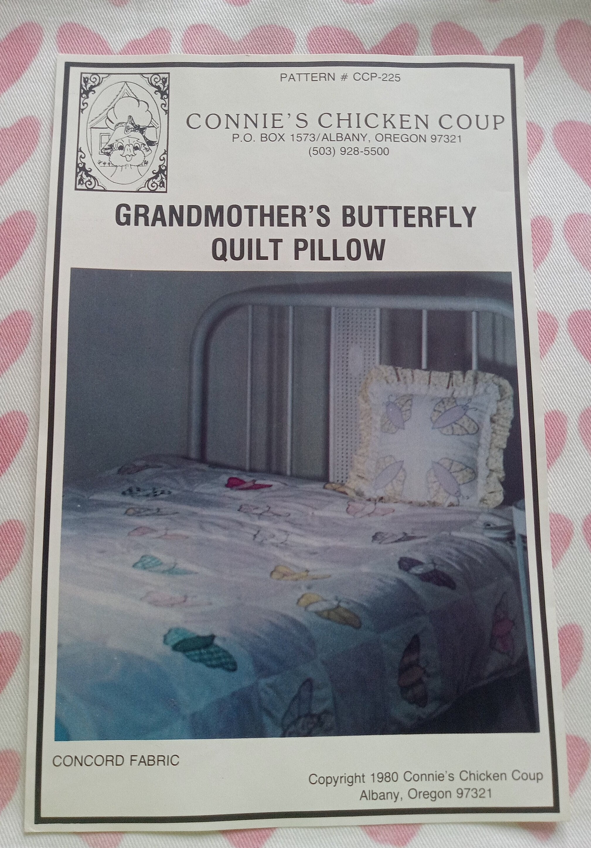 Vintage Connie's Chicken Coup, Grandmother's Butterfly Quilt pattern, Unused