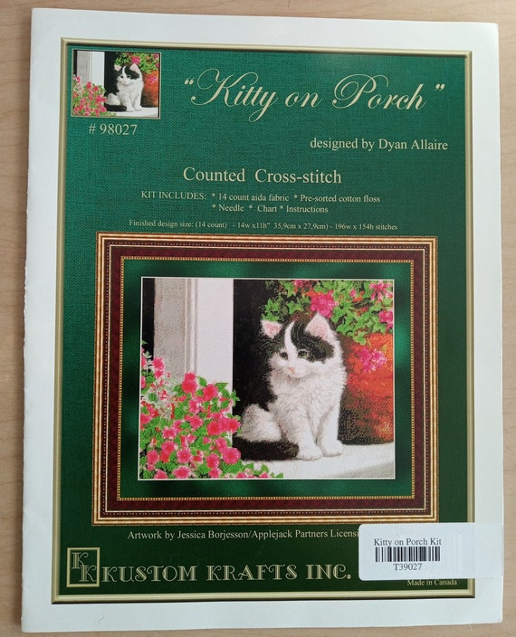 Kustom Krafts Counted Cross Stitch books, Kitty on the Porch design by Dyan  Allaire, Deastock