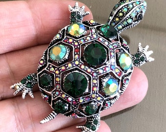 Alfiler de broche de tortuga grande, broche de tortuga, regalo de tortuga, joyería de tortuga, joyería de tortuga, regalo de tortuga, alfiler de tortuga