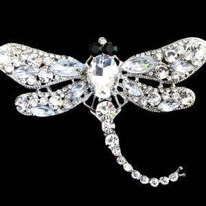 Large dragonfly brooch, Dragonfly pin, Dragonfly gift, Dragonfly jewellery, Dragonfly Jewelry, Large crystal brooch