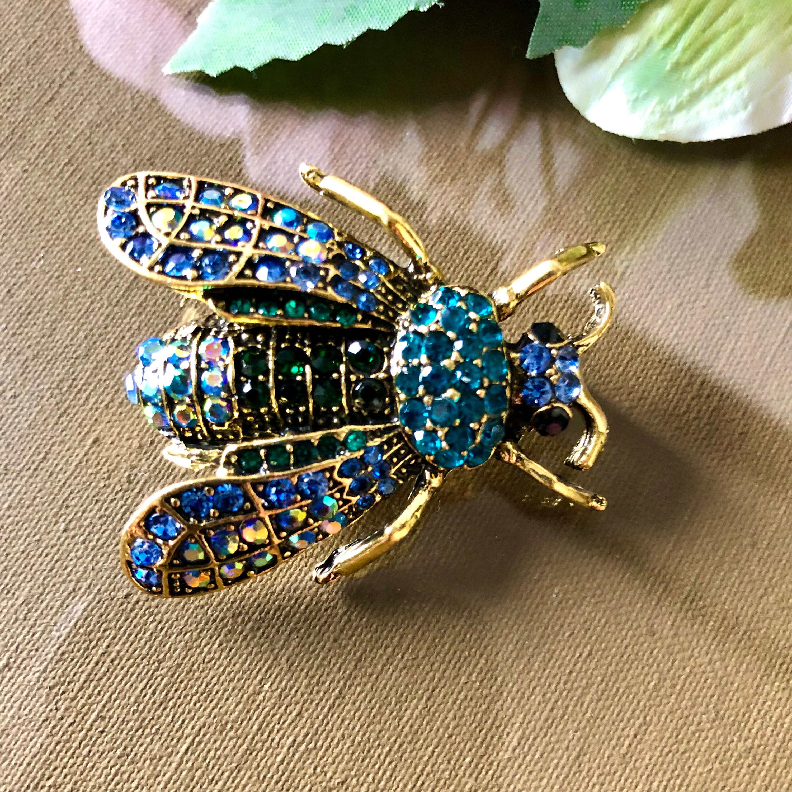 Rhinestone Bumble Bee Brooch: Insect Jewelry - Etsy