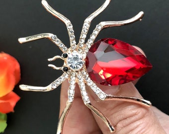 Broche de araña grande, alfiler de broche de araña, joyería de araña, joyería de araña, regalo de araña, broche de araña grande