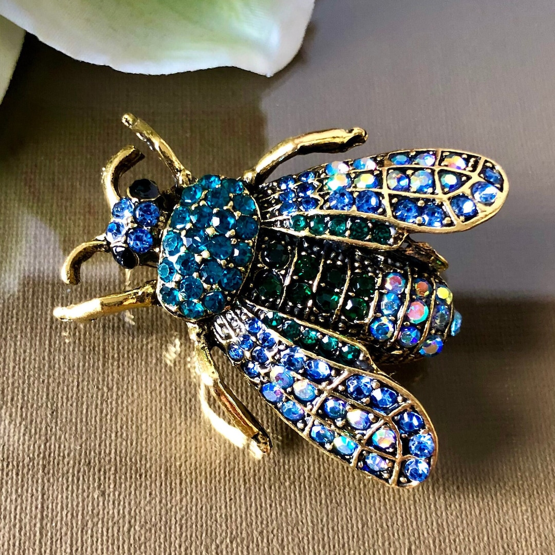 Rhinestone Bumble Bee Brooch: Insect Jewelry - Etsy