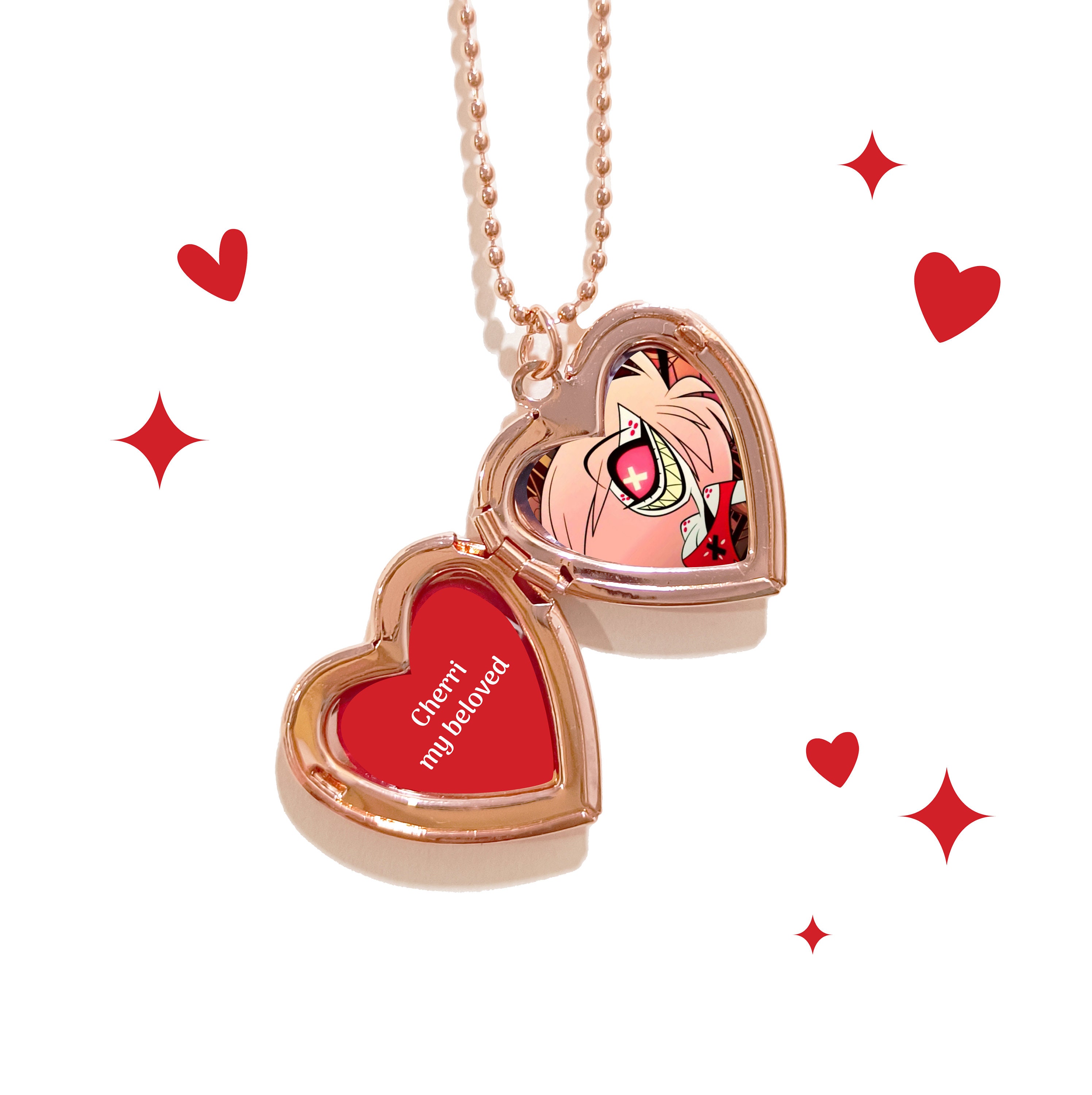Hazbin Hotel Heart Locket Necklace - Etsy