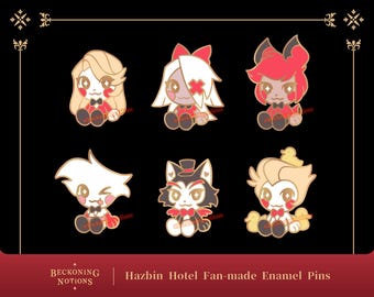 Zestaw przypinek emaliowanych Chibi Hazbin Hotel