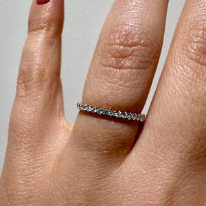 Custom-made Dainty 14kt Yellow Gold U-Prong Diamond Half Eternity Band