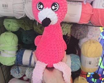 Crochet Flamingo Plushy: Handmade Stuffed Animal Gift