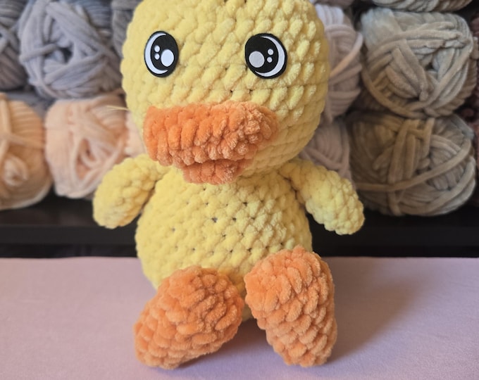 Featured listing image: Crochet Duck Plushie: Handmade Stuffed Animal, Soft Chunky Yarn