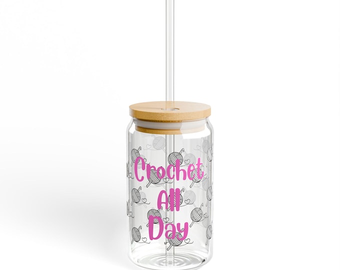 Featured listing image: Bamboo Lid Sipper Glass: 16oz Reusable Tumbler with Straw