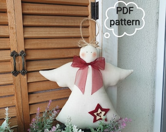 Angel made of fabric, DIY, PDF Sewing Pattern & Instruction, Christmas Ornament, Easy Model, Instant Digital Download Pattern