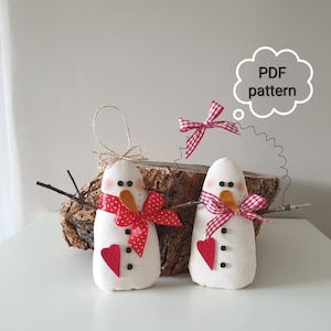 DIY Snowman, PDF Sewing pattern, Christmas ornament, Christmas tree decoration, Snowman made of fabric, Instant Digital Download Pattern