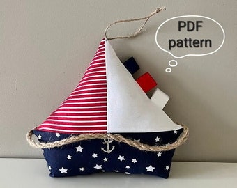 Boat, Sea decor, PDF pattern, Maritime, DIY, Digital, Ship, Sea gifts, Beach decorations, Digital templates, Instant download