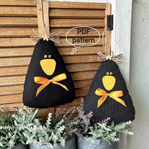 Halloween decoration, Crow, PDF pattern, Digital, DIY, Halloween ornament, Halloween gift, Easy tutorial, Beginner sewing, Instant download