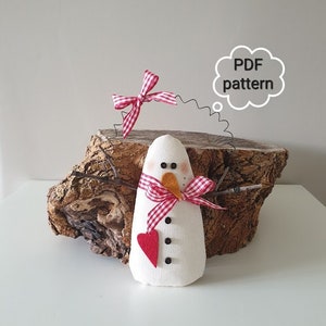 Pupazzo di neve, modello digitale, regalo di Natale, modelli PDF, ornamento natalizio, fai da te, decorazioni natalizie, cucito per principianti, download digitale istantaneo