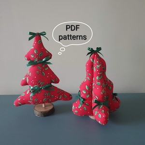 PDF Christmas Ornaments, DIY Fabric Christmas trees , PDF Sewing Patterns & Instructions, Instant Digital Download Patterns