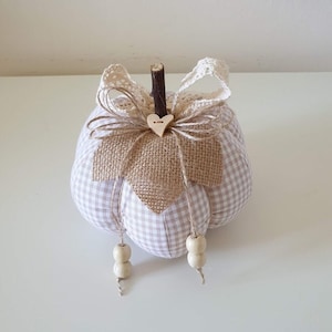 Vintage Pumpkin made of fabric, Halloween Decor, Thanksgiving Decoration, Autumn Ornament, Farmhouse decor, Pumpkins decor, Garden decor