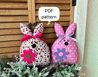 DIY Easter Bunny, PDF Pattern & Instruction, Easter Decoration, Easter Rabbit, Beginner Sewing, Easy Sewing Tutorial, Instant download