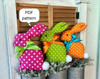 Easter Rabbit,  PDF Pattern, DIY Easter Bunny, Digital, Easter ornament, Sewing tutorial, Easter decoration, Instant download