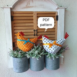 3D Easter Hen, PDF Sewing Pattern & Instruction, DIY, Sewing tutorial, Farmhouse Decor, Digital, Easter Otnament, Instant Download