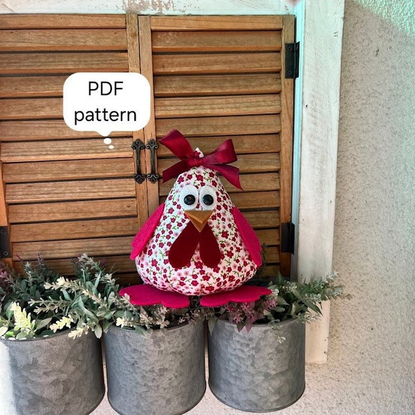 How to make an Easter chicken, DIY, Easter ornament, PDF pattern, Sewing tutorial, Digital, Beginner sewing, Instant Download