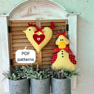 Easter Gifts Craft Idea, DIY Easter Duck and Easter Chicken, Digital patterns, Easter Home Decor, Easy Sewing Tutorials, Instant Download