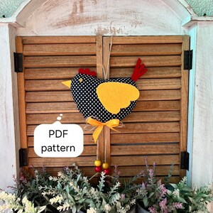 PDF Pattern, DIY Easter Chicken, Easy sewing tutorial, Fabric Chicken, Hanging Easter Decoration, Easter home idea, Instant Download Pattern