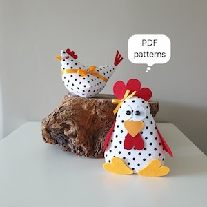 Digital templates, DIY Hen and Chicken, PDF Sewing Patterns & Instructions, Easter Otnaments, Easy to make, Instant Download Patterns