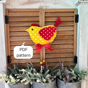Easter PDF model,  Easy Sewing Pattern, DIY Fabric Chicken, Hanging Easter Decoration, Sewing tutorial, Instant Download Pattern
