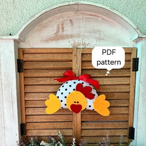 PDF Easter Chicken, Sewing pattern, DIY home holiday decor, Easter decoration, Easy sewing tutorial, Beginner sewing, Instant download