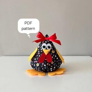 How to make an Easter Chicken, PDF sewing pattern, Easter ornament, DIY, Easy Sewing tutorial, Beginner sewing, Instant Download Pattern