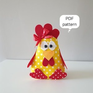 PDF Easter Sewing Pattern, DIY Easter Chicken, How to make Easter ornament, Easy sewing tutorial, Instant Download Pattern