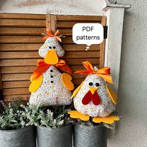 PDF Schnittmuster, DIY Ente und Huhn, Osterdekoration, Nähanleitung, Downloads, Vorlagen, Anfänger nähen