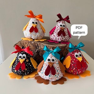 DIY Poulet, Numérique, Cadeau de Pâques, Patron PDF, Tutoriel de couture, Décoration de Pâques, Couture pour débutant, Téléchargement immédiat image 3