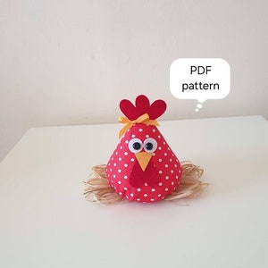 Easter Chicken Sewing Pattern, Digital Easter Chicken, PDF model, Craft pattern, DIY Easter ornament, Easter gift, Instant download