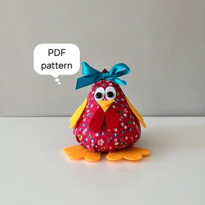 DIY Easter decoration, PDF Chicken sewing pattern, Easter ornament, Easy Sewing tutorial, Beginner sewing, Instant Download Pattern