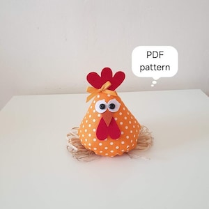 Easter Chicken Sewing Pattern, Easy sewing tutorial, PDF digitals, Easter Gift Craft, Easter ornament, DIY Easter decor, Instant Download
