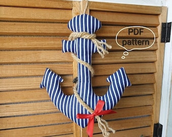 DIY Anchor, Maritime decoration, PDF pattern, Digital, Sea decor, Sea gifts, Beach decor, Sewing tutorial, Instant download