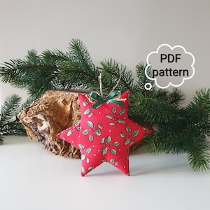 Christmas Star, PDF Sewing Pattern & Instructions,DIY, Christmas Star made of fabric, Christmas Tree Decor, Instant Digital Download Pattern