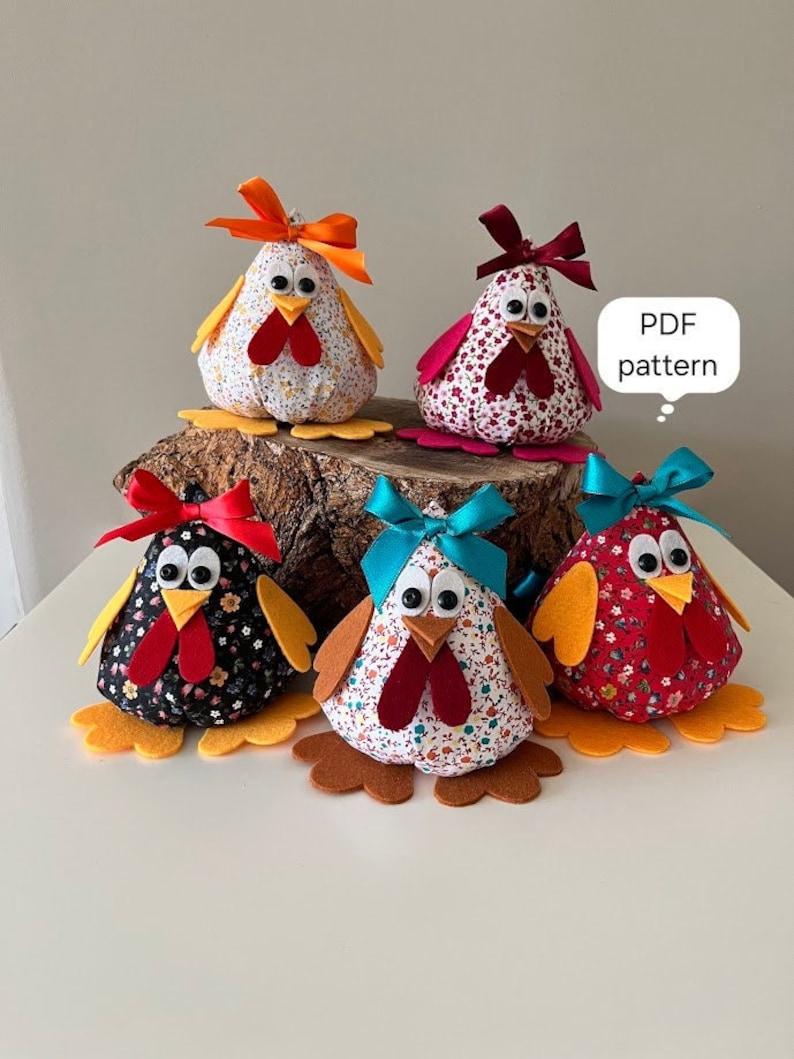 DIY Poulet, Numérique, Cadeau de Pâques, Patron PDF, Tutoriel de couture, Décoration de Pâques, Couture pour débutant, Téléchargement immédiat image 3