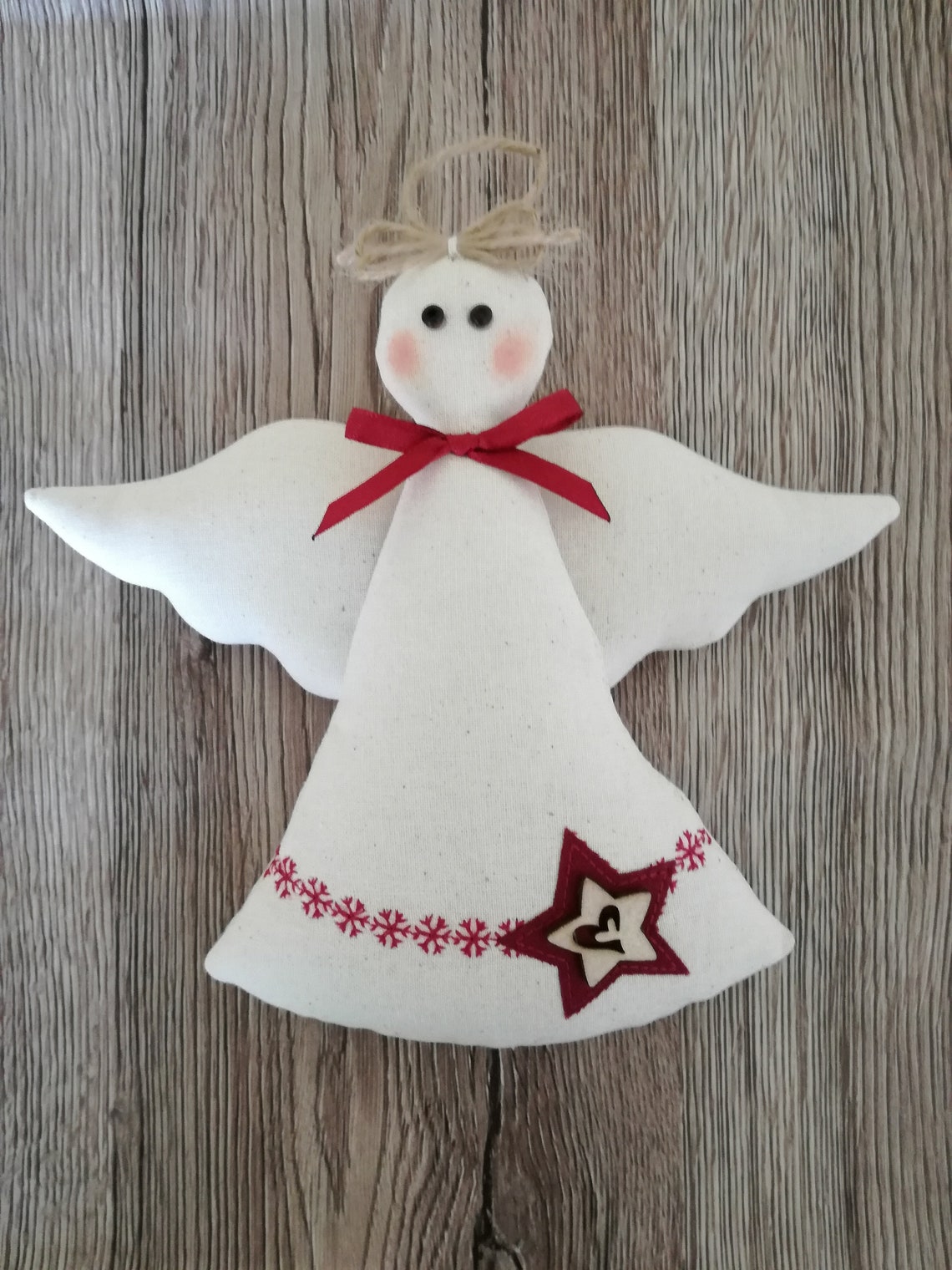 Christmas Angel Made of Fabric Hanging Angel Textile Angel Etsy